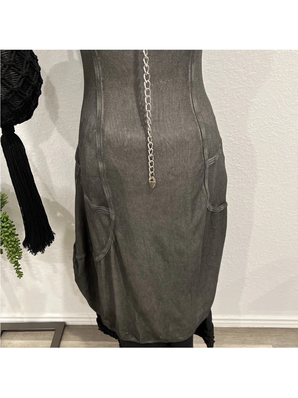 Rundholz Washed Charcoal Architectural Midi Dress M - Picture 3 of 16